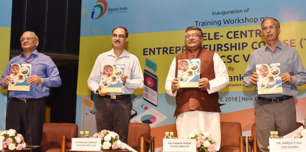 bstvlive's tweet photo. #DigitalIndiaUpdate | "Union Minister for Electronics & Information Technology (@GoI_MeitY) and Law & Justice, Shri @rsprasad at the inauguration of the National Level workshop on “Tele-Entrepreneurship Course (TEC)” organised by @CSCegov_ in New Delhi" - Via @MIB_India https://t.co/Hqlk7PjkxF