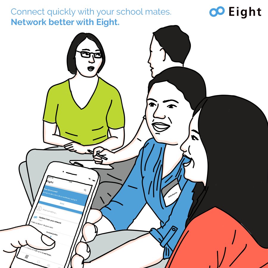 Happiness is reuniting with an old school friend, especially if she turns out to be a potential client. Network with Eight, an app that tells you if your school mates are on your network. #TogetherMade
bit.ly/EightAppIndia
bit.ly/EightAppiOS