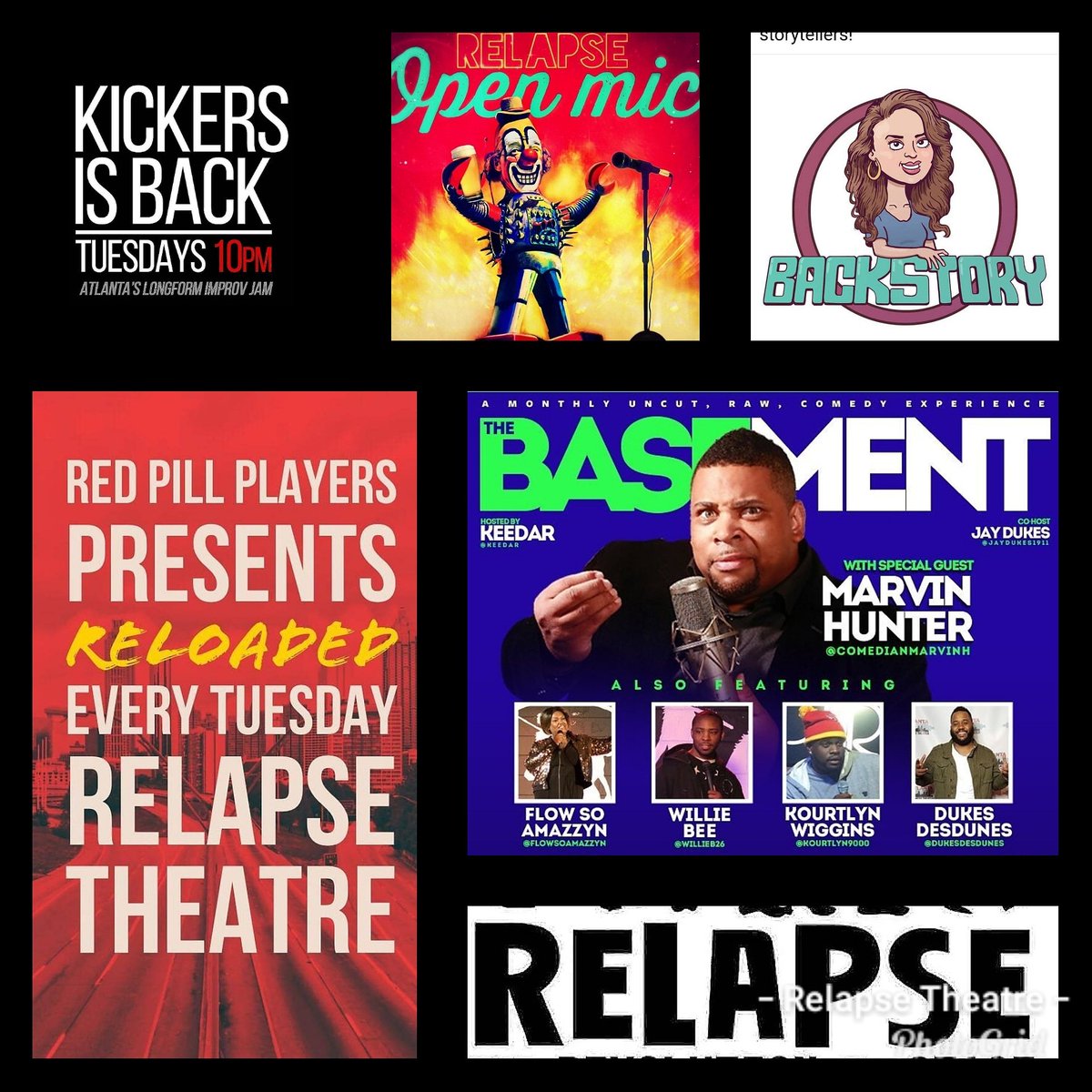 relapsecomedy's tweet image. This week @ RelapseTheatre #RelapseTheatre home of #improv #standupcomedy #ATLComedy #comedy