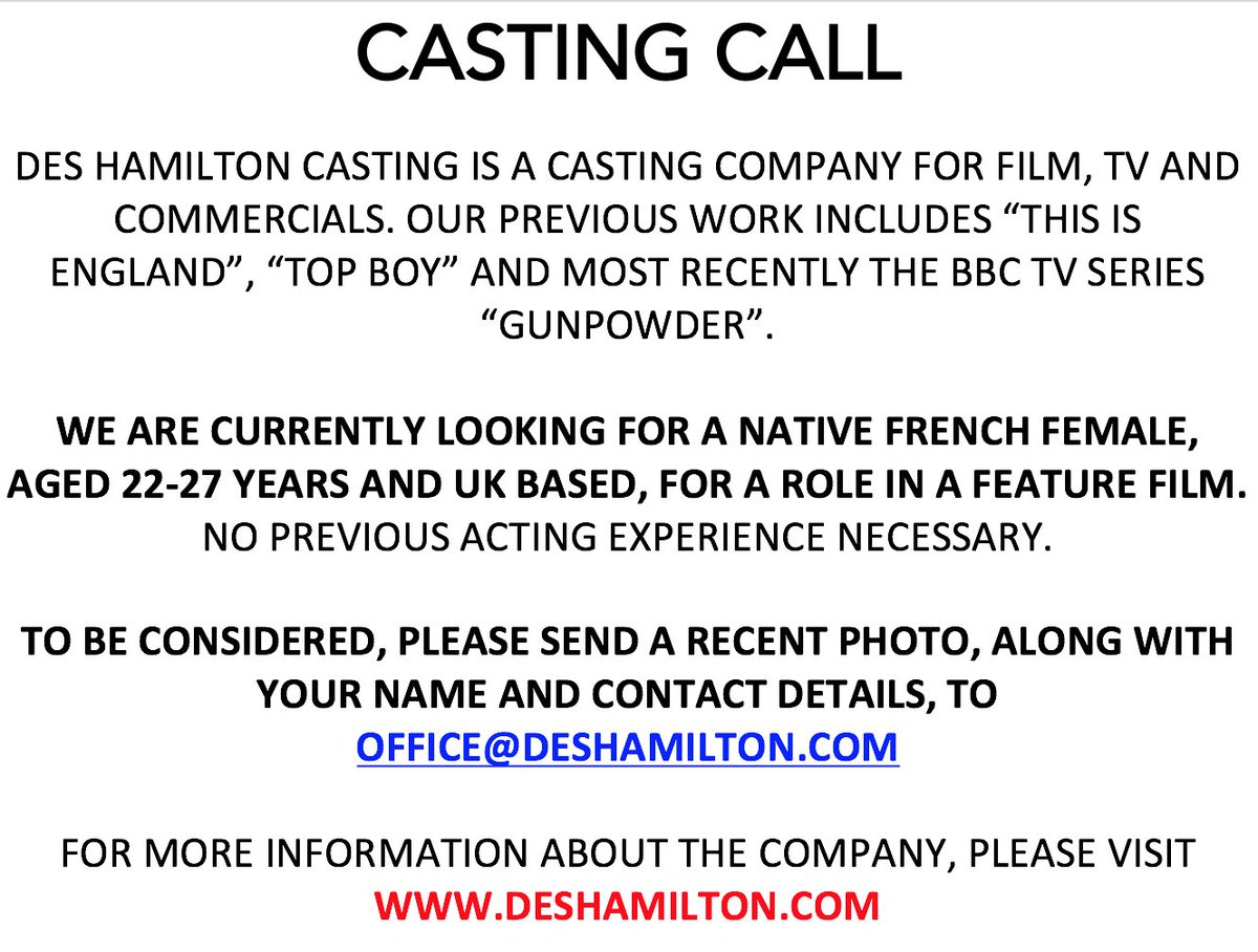 Des Hamilton Casting tweet media