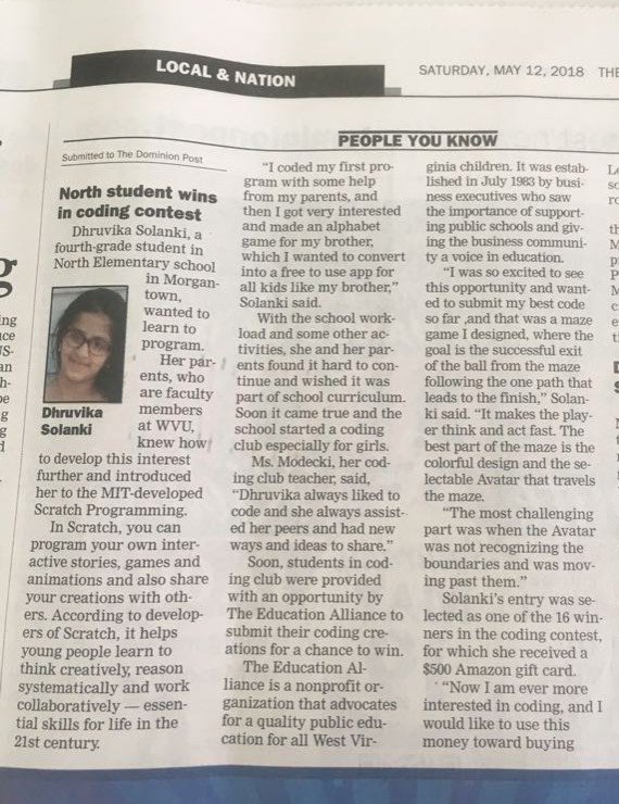 ReadingCindy's tweet photo. So proud of this #CoolCoder! #GirlsWhoCode @NorthPanthers1 https://t.co/19wEVMyTmT