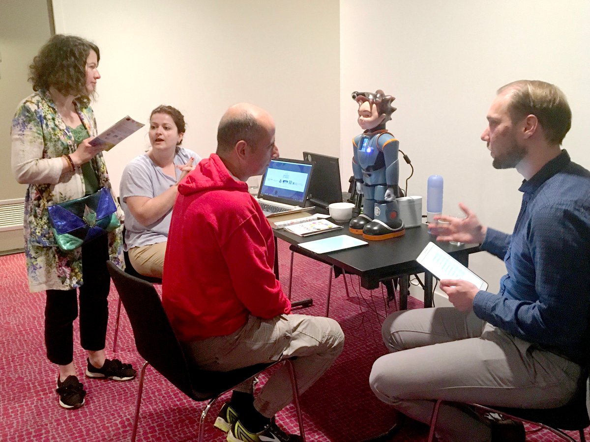 DeEnigma_EU's tweet photo. This weekend more than 70 member representatives of @AutismEurope from 21 European countries discussed with #DEENIGMA partners and enjoyed a tech demo in Rotterdam #autism #autistic #robots #robotics #techdemo https://t.co/Dc3LkmZxBQ