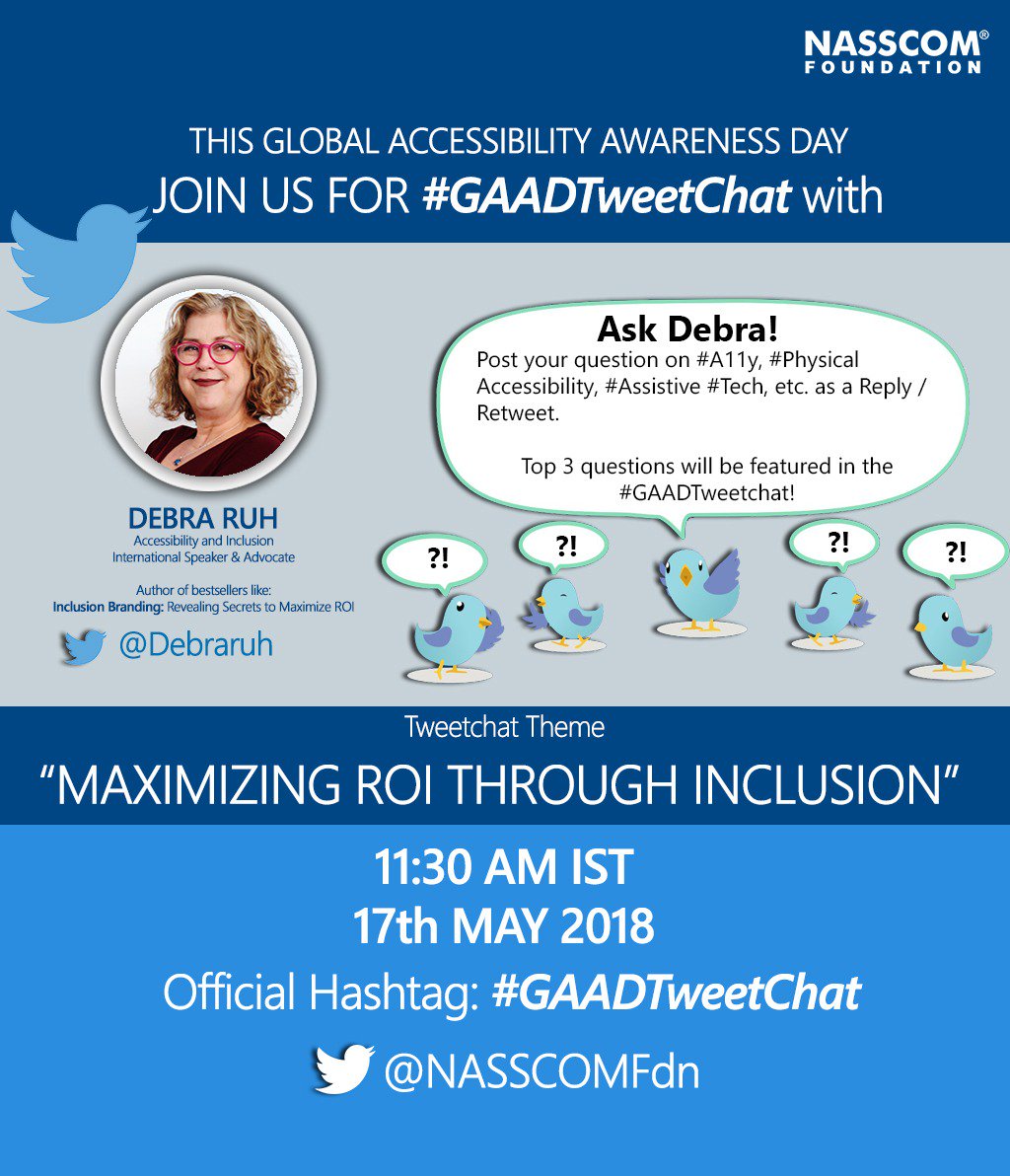 nazishnaaz7522's tweet photo. What is a keyboard trap? How does it help in accessibility? Ask @debraruh and get the answers to your questions on #Accessibility at #GAADTweetChat on 17th May 2018 at 11:30 AM IST. | #AccessibilityAwarenessMonthMyK #a11y https://t.co/6P5gSwe40i