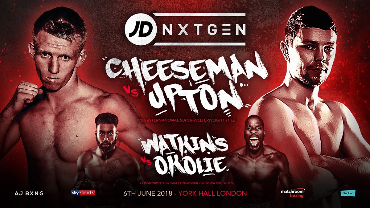 MatchroomBoxing's tweet photo. Confirmed: 13-0 @Ted_MRFISHER_ defends his WBA International Super-Welterweight Title vs 15-0 @PAULY_UPTONCLAN on June 6's #JDNXTGEN show at York Hall 🔥 #CheesemanUpton #WatkinsOkolie https://t.co/QkJnLxJ7SU