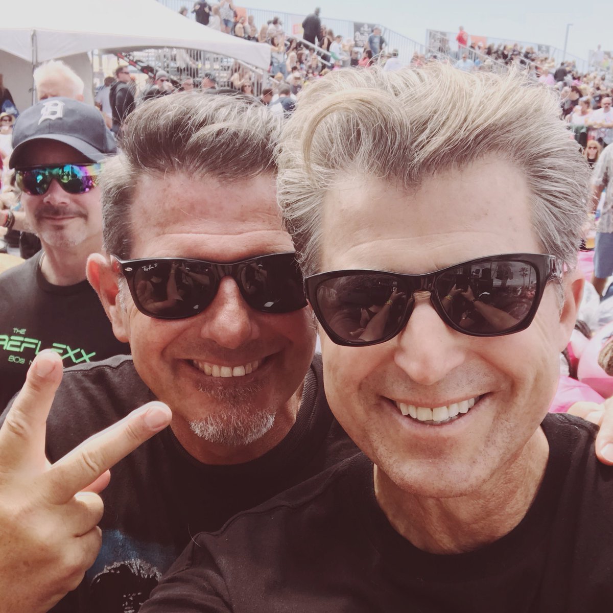 PalisadesWaves's tweet photo. Principal Curt Visca ran into teacher Leon Skov at the “Like Totally 80’s Festival” in Huntington Beach on Saturday. #ridethewave #capoproud #capoadmin #🕶 https://t.co/3DtesQWpdM