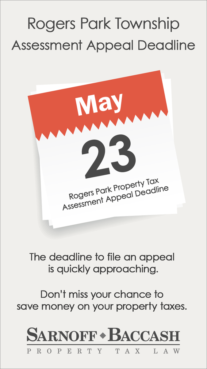 SarnoffBaccash's tweet photo. The deadline to appeal your #PropertyTaxes in #RogersParkTownship is fast-approaching. Don't miss your chance to save money on your #taxbill. Contact our #attorneys today! #SarnoffBaccash #Chicago #CityofChicago https://t.co/NKTtcNaUkn