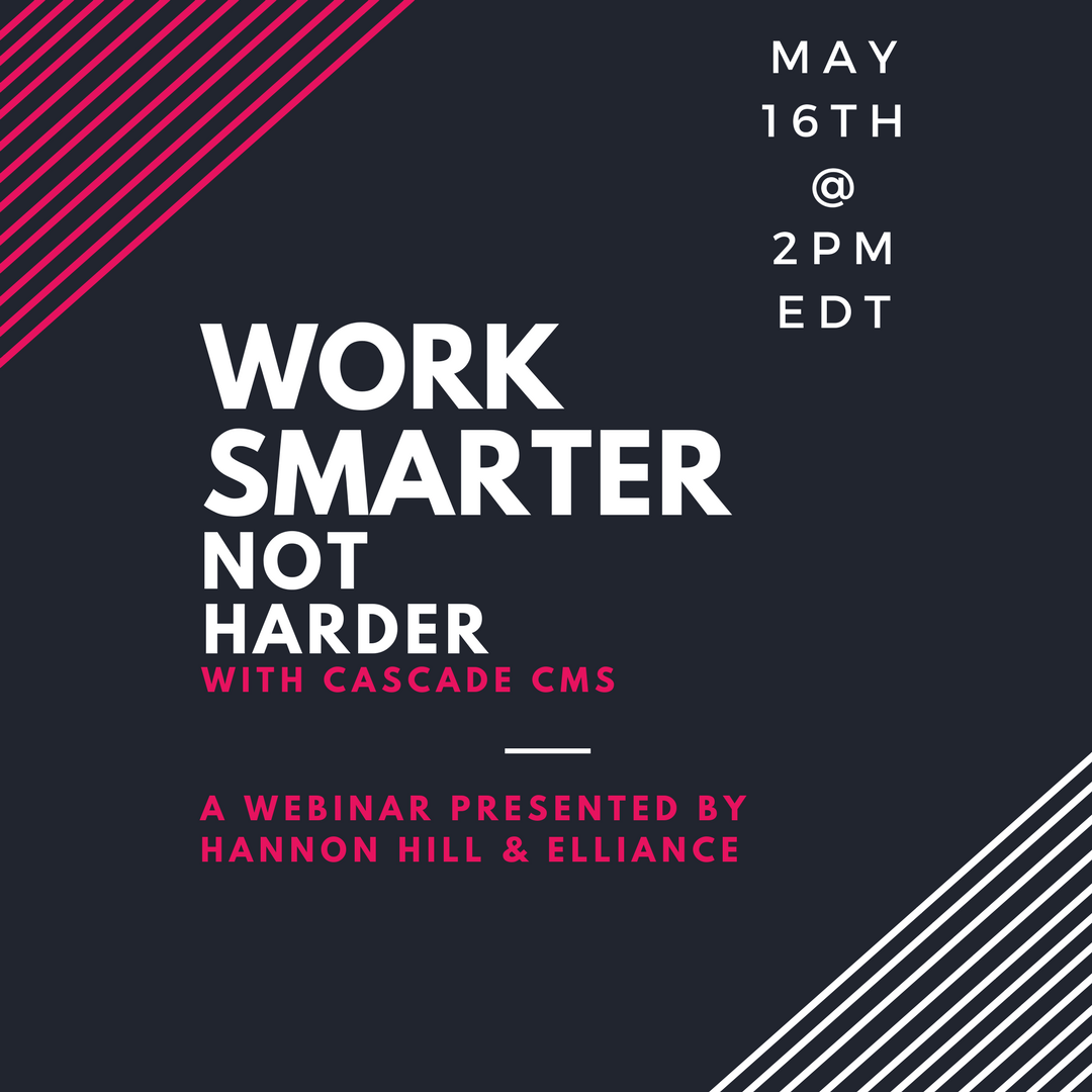 hannon_hill's tweet photo. Join us Wednesday 5/16 for a new webinar highlighting our client's recent site redesign!
You'll learn awesome new tips for using #CascadeCMS to do more, faster.
Register now to save your spot: https://t.co/UfVnFrzsCQ https://t.co/5Dez0lZOH0