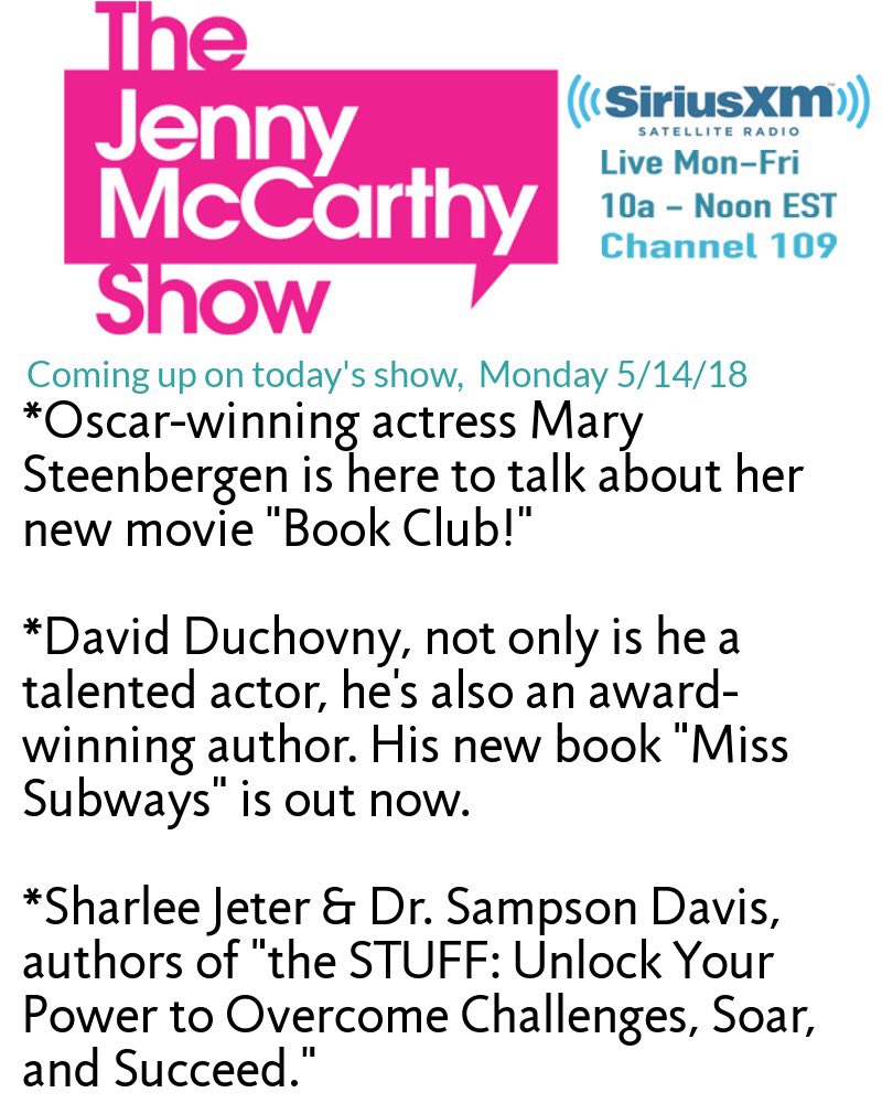 2018/05/14 - David on The Jenny McCarthy Show on SiriusXM channel 109 DdKR-bNXcAEpUJ-