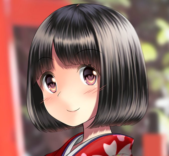 黒髪ボブのtwitterイラスト検索結果 古い順