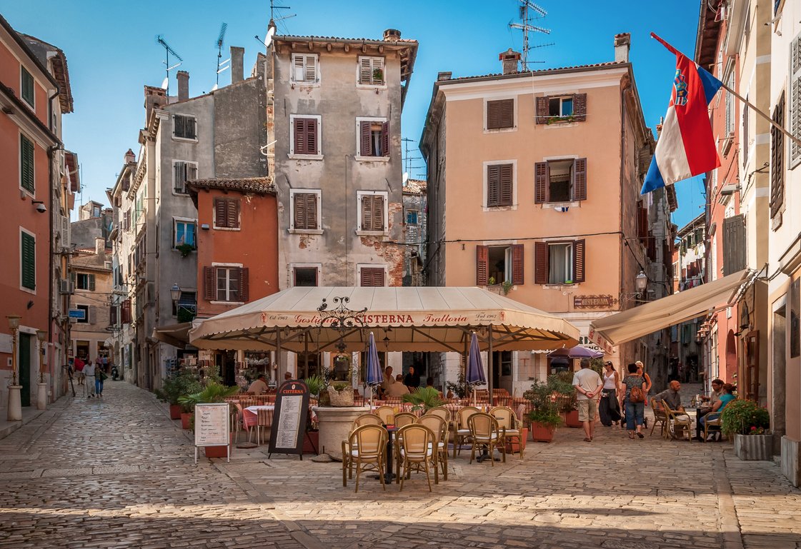 RovinjIstria& #39;s pearl and one of the top croatian tourist destination with Venetian architecture and narrow cobbled streets
