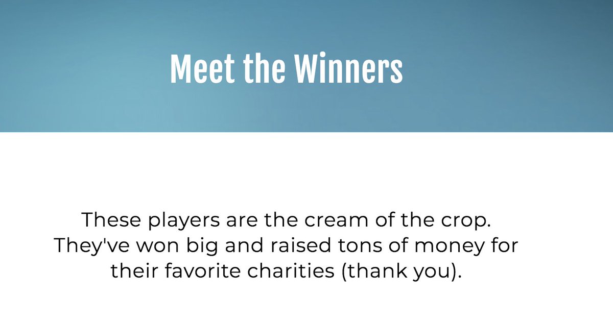 Playing with PWP can make a big difference. Just look at 2017 second place Master Class winner Steve Ketchum's $60,000 won for <a href="/answerthecall/">Answer the Call</a>. Who will you help at our next game? bit.ly/2KX3y2K