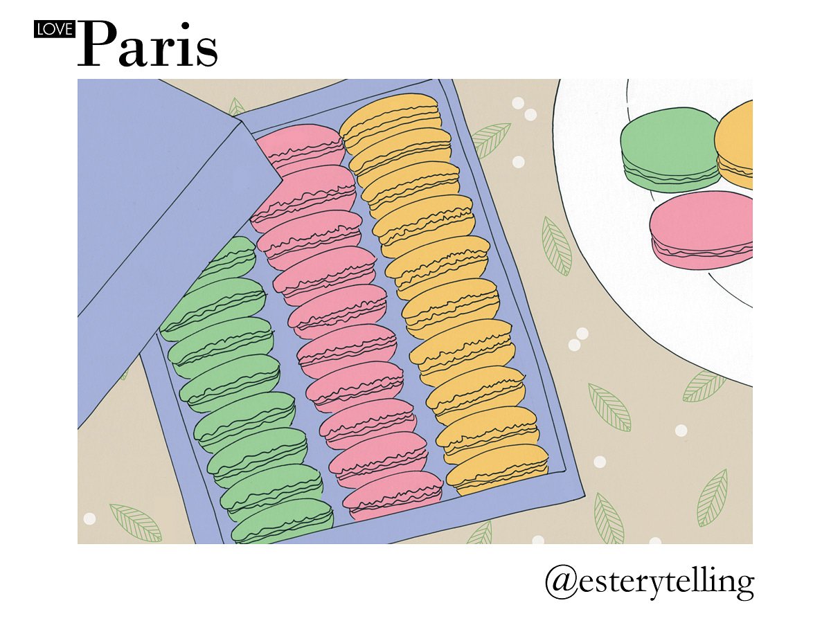 Pinito's tweet photo. Macaroons from Paris. I illustrated it for @wanderworldmaps
#esterytelling #paris #loveparis #france #souvenir #rodin #illustration #illustrator #drawing #tourism #travel #travellog #wanderworld https://t.co/uNxDcpcR3O