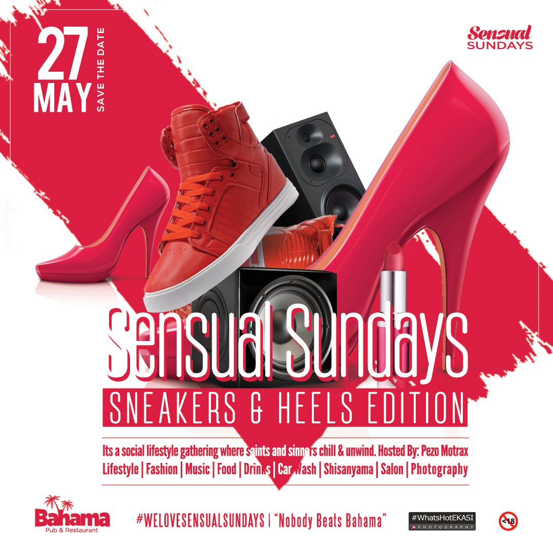 Sensual_Sundays's tweet image. Sensual Sunday Sneakers &amp;amp; Heels Edition 

27 May 2018 
#WeLoveSensualSundays ❤️
It’s a social lifestyle gathering where saints and sinners chill &amp;amp; unwind.
