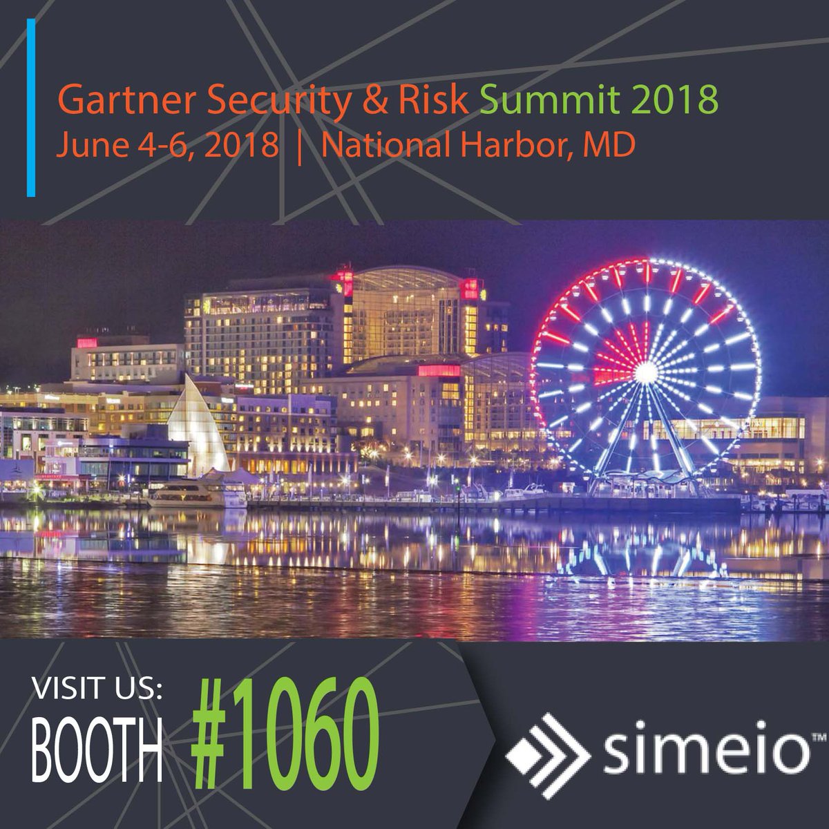 Simeio's tweet photo. Only a few weeks away from #GartnerSEC! Got any burning questions for our IAM leaders? Let's chat! See you at Booth 1060! https://t.co/3Od5eAi2En