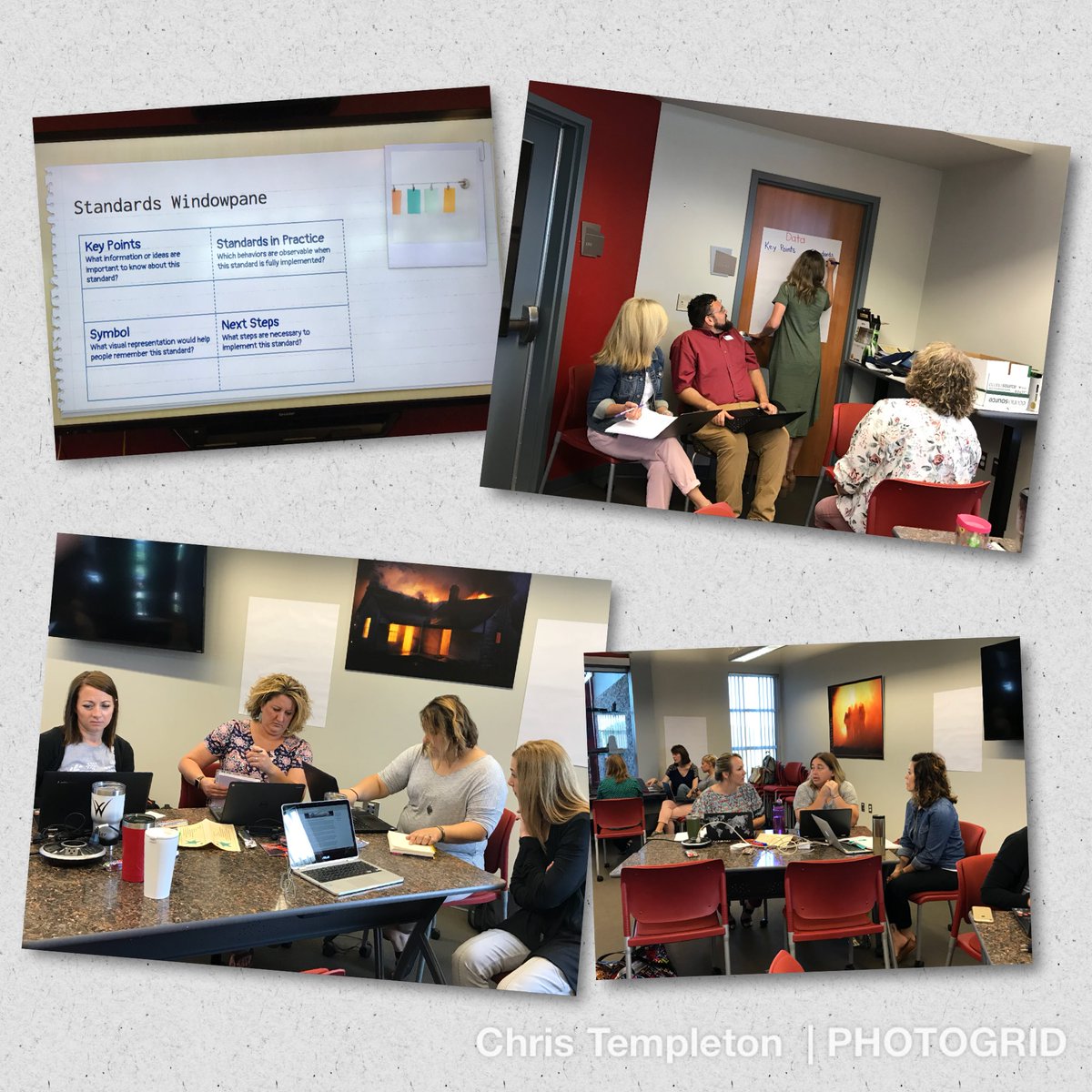 ChrisVTempleton's tweet photo. Our @willardschools PDC representatives are learning together about the @LearningForward Professional Learning Standards! Creating a standards windowpane to share with one another. #WPSLearnWell https://t.co/0yRFav9a93