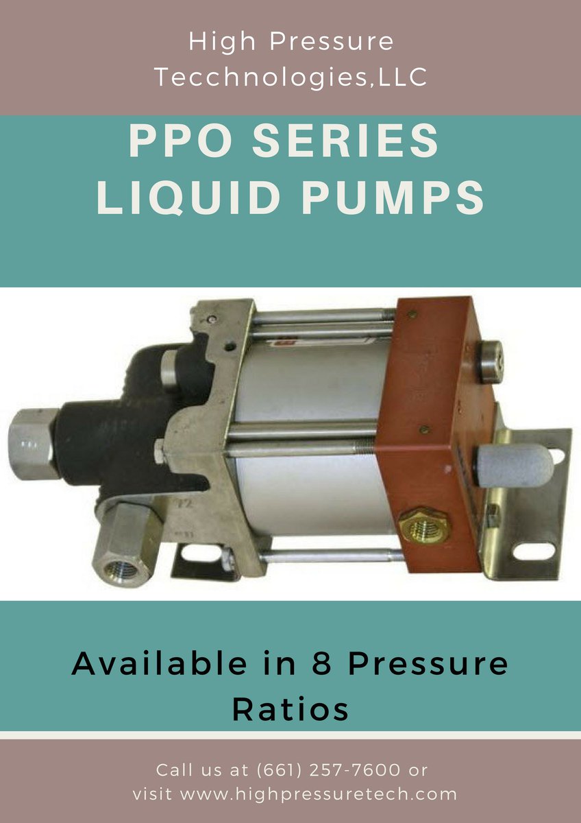 High Pressure Technologies, LLC. offers you the lightweight PPO series liquid pumps, available in eight pressure ratios to know more:- bit.ly/1lC7U18