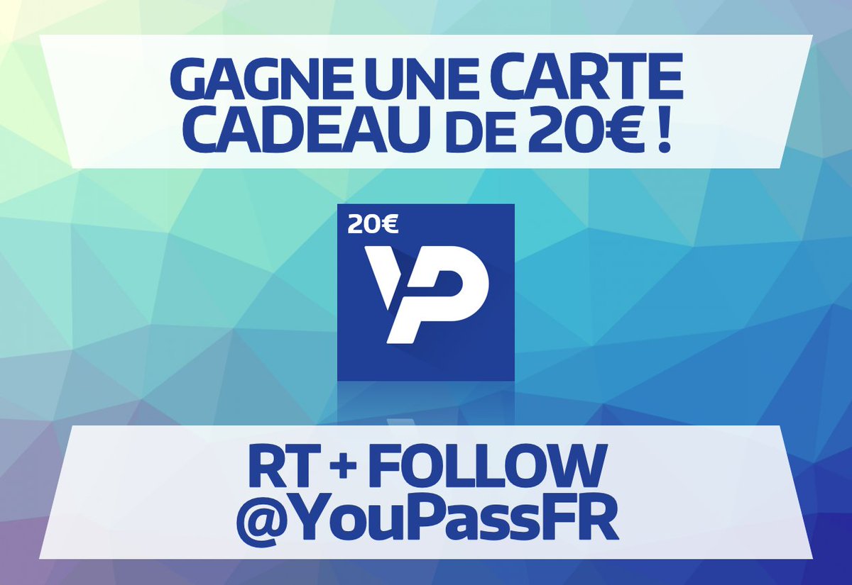 YouPassFR's tweet image. 20€ de crédit YouPass à gagner pour acheter ce que tu veux sur notre boutique ! 
(PayPal, Steam, Amazon, PSN, Xbox et bien +)

Pour participer :
💥 RT ce tweet
💥 FOLLOW @YouPassFR

Tirage à 1⃣8⃣h (14/05)
Bonne chance à tous et à toutes !