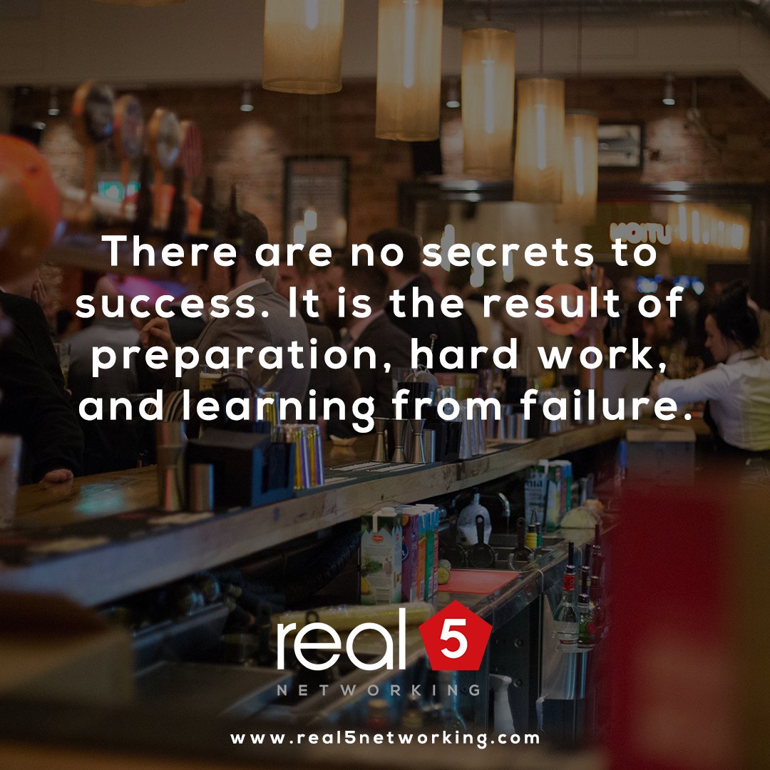 "There are no secrets to success. It is the result of preparation, hard work, and learning from failure" #Real5Networking #BusinessNetworking #WarringtonNetworking #Networking real5networking.com