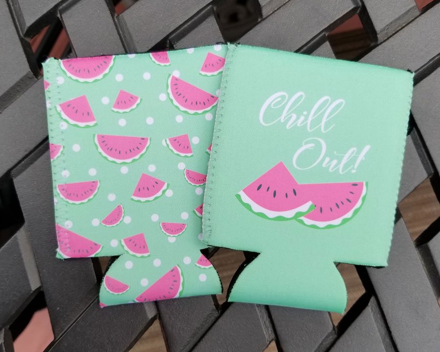 Watermelon Can Coolies available at my Etsy store. Link to store is in bio! #summerdrinkware #watermelonkoozies #watermeloncoolie #customcancoolers #patiodecor #summerdecor #summerfun #beachdrinks #patiodrinks #naturesbeautybyjulie