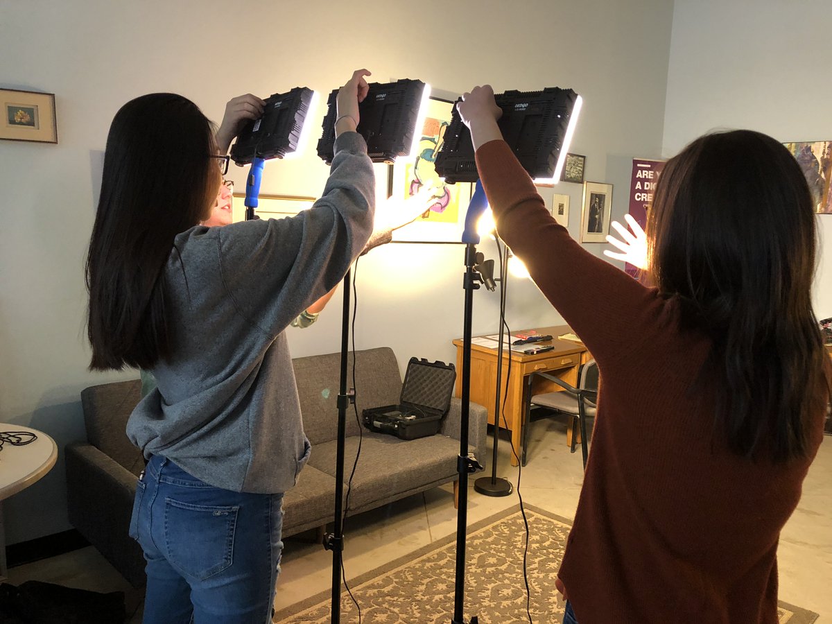 WWUProject's tweet photo. .#walkwithusproject members @nataliefeliciaa, @_julianlq and @NeebinPrince learn about lighting techniques when taking pictures at @dgtltimmins - next meeting is this Friday, May 18th at the Creator Studio! Same time as always - see you there! https://t.co/x2ZiyrNOeS