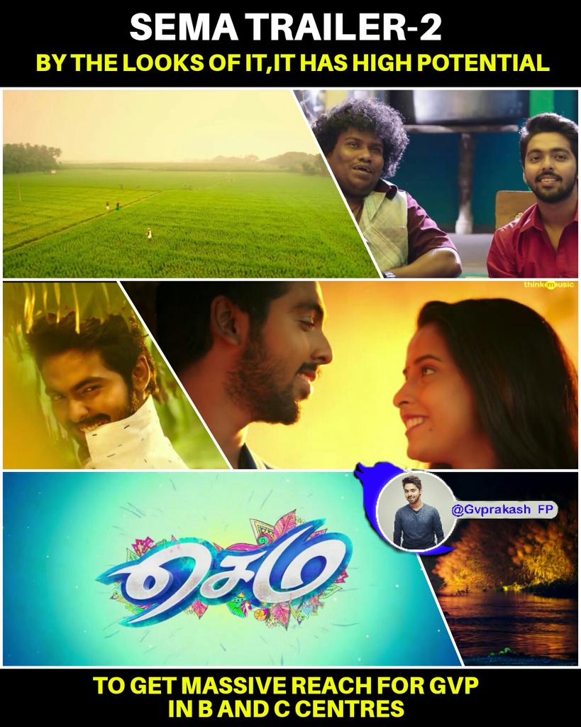 Gvprakash_FP's tweet photo. #SEMAtrailer
Colourful visuals and good cuts made the trailer #awesome !!
@gvprakash #MagicalComposer
@pandiraj_dir @valliganthan @ArthanaBinu @pasangaprodns @rvjravi @Rockfortent @lingabhairav @jana_nathan https://t.co/lMbAwbrcqL