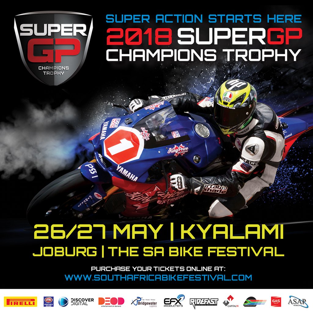 Join us for Round 4 at Kyalami Grand Prix Circuit. For the second year running we take to the stage alongside the South African Bike Festival. Come and enjoy the thrills and spills of the race along with all the latest offerings from the motorcycle industry.