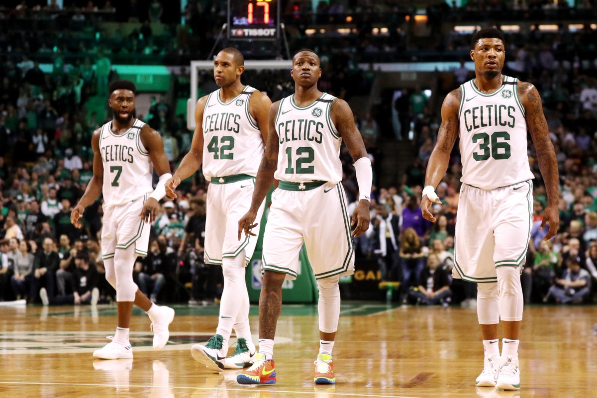 celtics's tweet photo. Game 1 ✅ 

#CUsRise https://t.co/aX0153Phfy