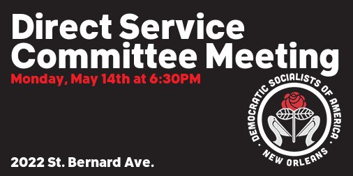 NewOrleansDSA's tweet photo. Tonight at 6:30PM, we will be hosting the Direct Service Committee Beyond Brake Lights Summit. Join us to imagine the future of mutual aid &amp; service in New Orleans DSA! Snacks and drinks provided, children welcome. https://t.co/5WNKgdjjuN https://t.co/vcBW9BFFWn