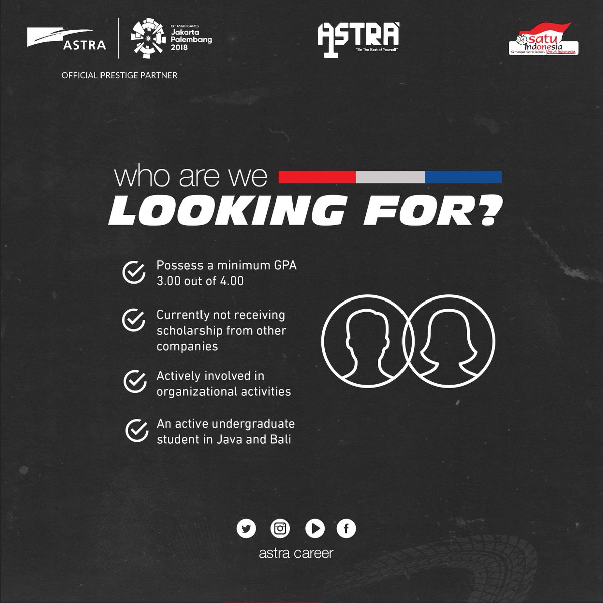 Astra_Career's tweet photo. Dear Young Talents! Hari ini registrasi Astra1st akan tutup pada pkl. 23.59 WIB. Daftarkan dirimu melalui https://t.co/j2qE4ZTxLW #Astra1st https://t.co/ygSKuRXEPK
