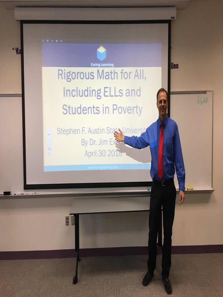 Dr. Ewing gave several workshops on the Week of April 30,2018. About 40 Field 2 students attended. The name of the workshop was "Rigorous Math for All, Including ELLs and Students in Poverty.