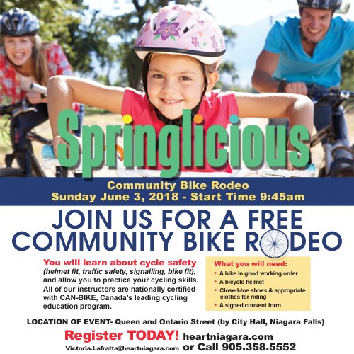 heartniagara's tweet photo. Join us at #Springlicious on June 3rd for a FREE community bike rodeo! To register fill out the form in the link below!
https://t.co/SQ8ZzfKLDK https://t.co/qrww5lB2s9