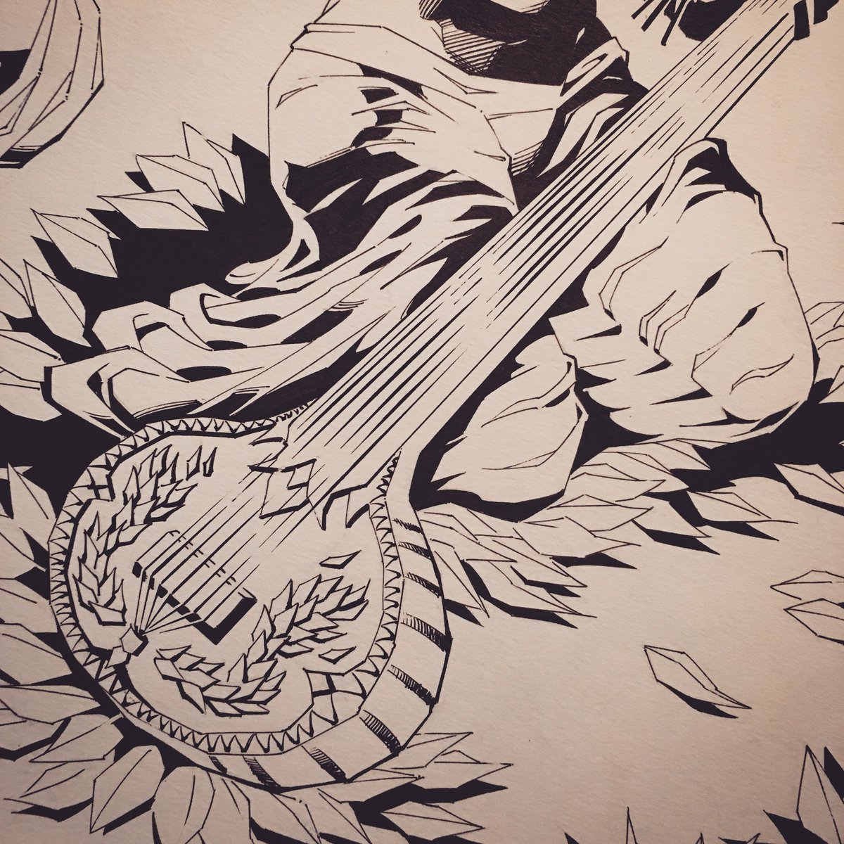 madebyhass's tweet image. Open Chord // #afrofuturism #devadasis #femaleform #nature #sitar #handdrawn #penandink #original #linework #artwork #illustration #mrhass