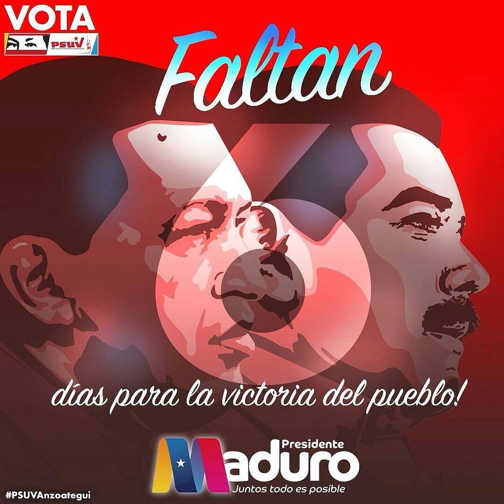 @CriseidaOficial @NicolasMaduro @ccsb_anzoategui @FFM_ANZ_OFICIAL @Manu_saenz2015 @anzconmaduro @MDigitalAnz @Minppal_Anz @ComuniClapMRD @CarnetDLaPatria @Clap_MSB @anidiaz9 @yinderf @3dClap @StellaLugoB @velasquezEdu @Herminia_kayapa @ItxelVillarroe3 @ArtGTrevolucion @LuchyGasconVE #SiQuieresProsperidadVota por @NicolasMaduro #AnzoáteguiConMaduro