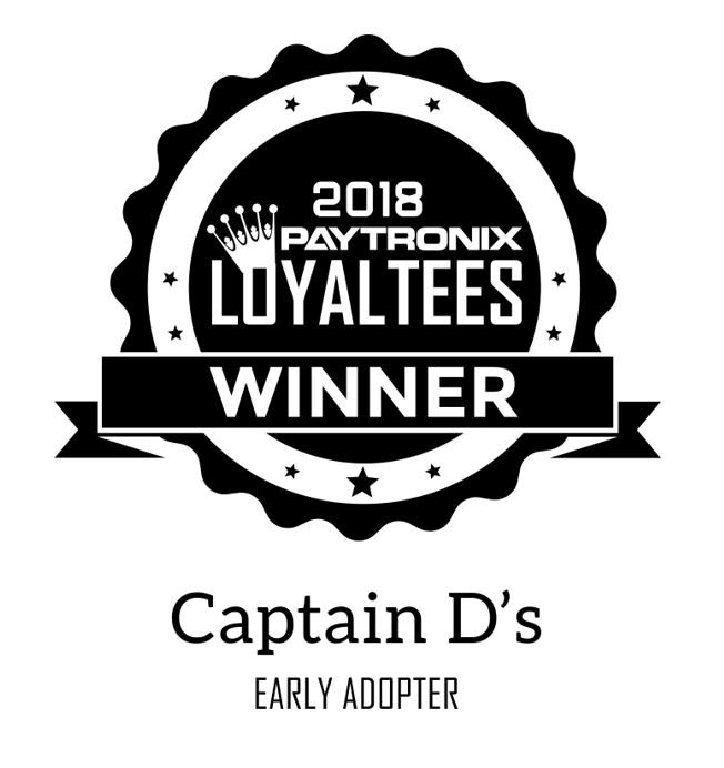 paytronix's tweet image. We are thrilled to announce that Captain D's is the 2018 Loyaltees winner for Early Adoption. @CaptainDs #TextToJoin program simplifies the guest #registration process. Learn more here: bit.ly/2IHKvv1