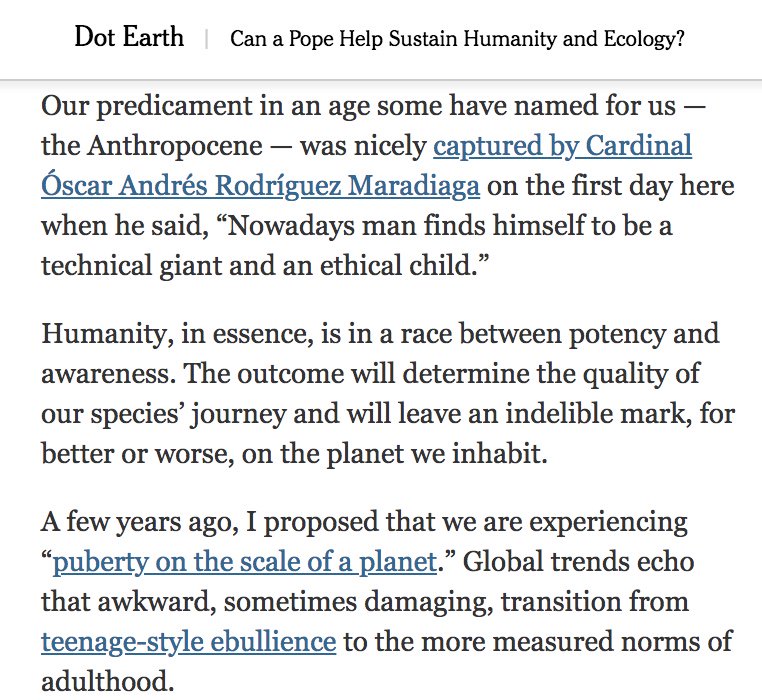 Revkin's tweet photo. Stunning @mhlangalab #UNCTD description of fast-forward gene-data revolution, to me, recalls Cardinal Maradiaga's admonition at Vatican #sustainablehumanity '14. https://t.co/GPNYGmRHwr: "Nowadays man finds himself to be a technical giant and an ethical child." https://t.co/MGIMBsYUxh