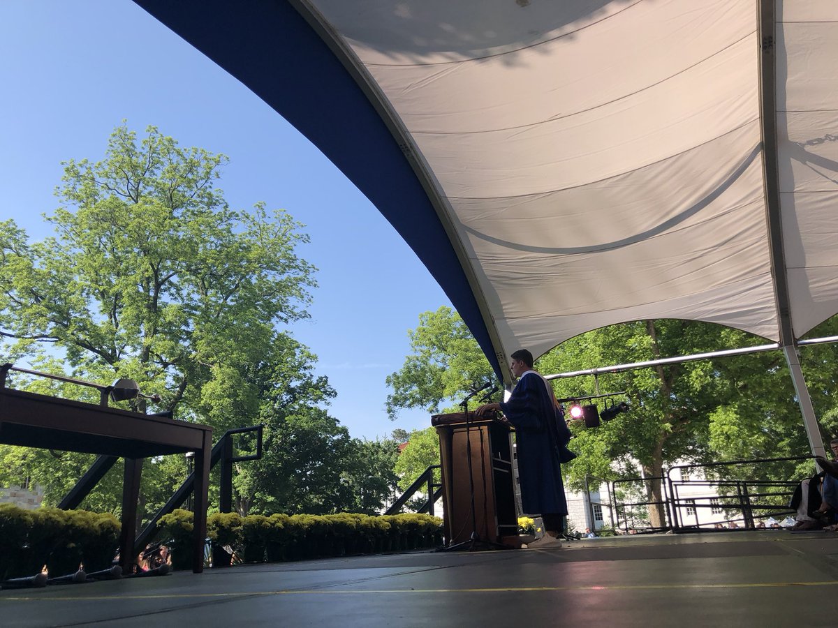 EmoryGraduation's tweet image. #Emory2018 Commencement is underway. Keynote speaker, Michael Dubin — now Dr. Dubin — is presenting the address to the class of 2018.