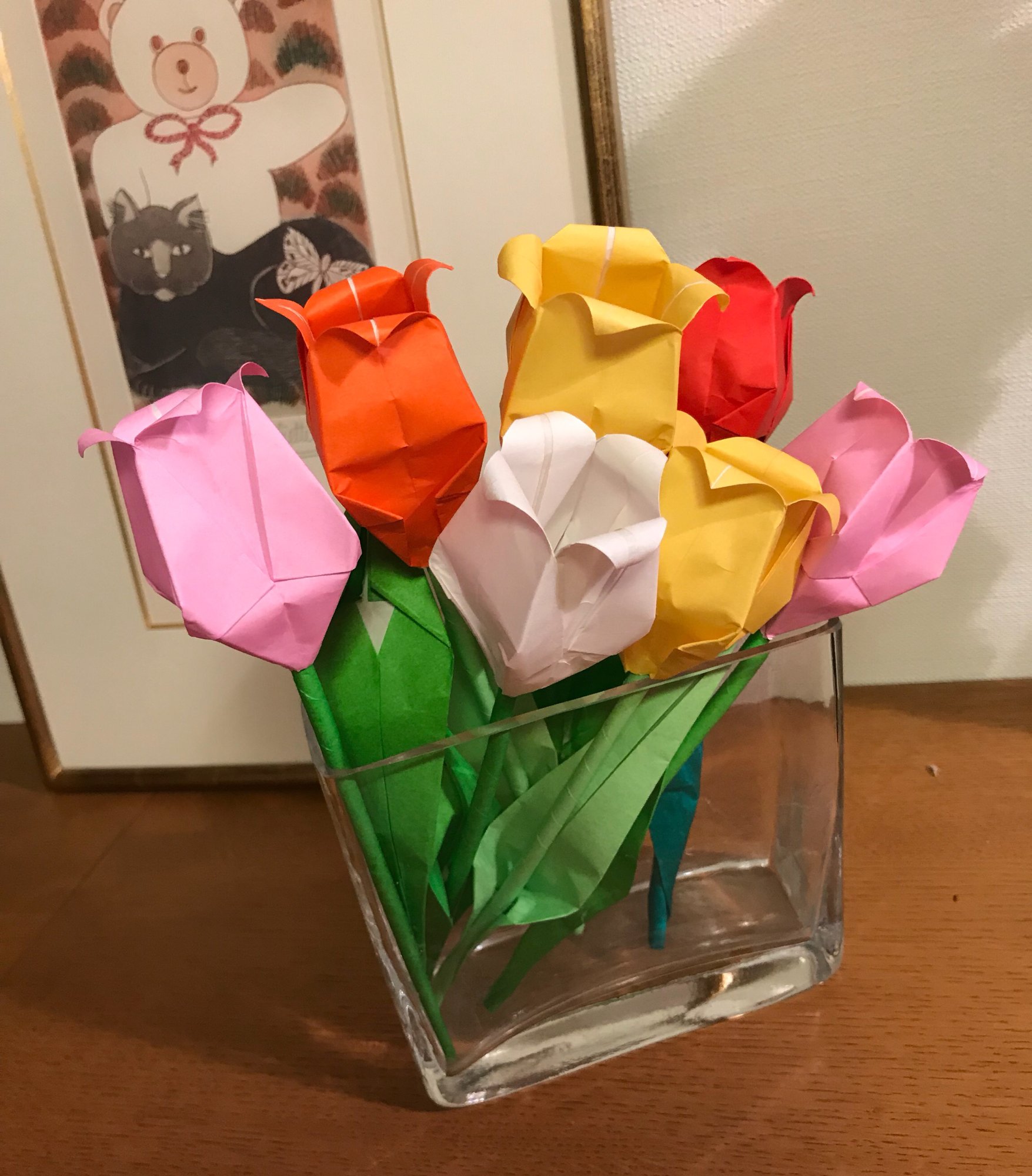 スカイ 今日の折り紙 チューリップの花束 立体的だからたくさん作ると場が華やぐ W T Co Zwifc5eay6 Twitter