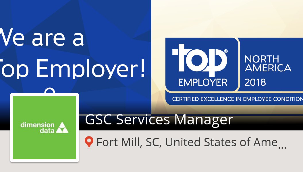 eaburacchio's tweet photo. #DimensionData is looking for a GSC #Services #Manager in #FortMillSCUnitedStatesofAmerica, apply now! #job https://t.co/vrtAuaYfpA https://t.co/lGPX7qwhN1