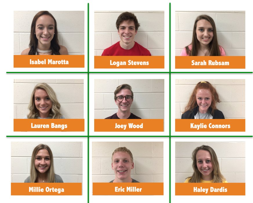 WE_ARE_MBC's tweet photo. The tradition continues. Congratulations to the 2018 inductees into the MBC Wall of Fame.  These students were picked by their peers who recognized them for mentorship, leadership, productions, and performance. 👍 Isabel, Logan, Sarah, Lauren, Joey, Kaylie, Millie, Eric, &amp;  Haley https://t.co/nQfEDww8k7