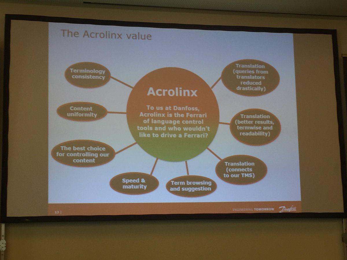 LindseyBuzz's tweet photo. Pasi Savola from @DanfossDrives talking about their #journey to unambiguous and #consistent #content using @Acrolinx https://t.co/FbDzQX6wEn