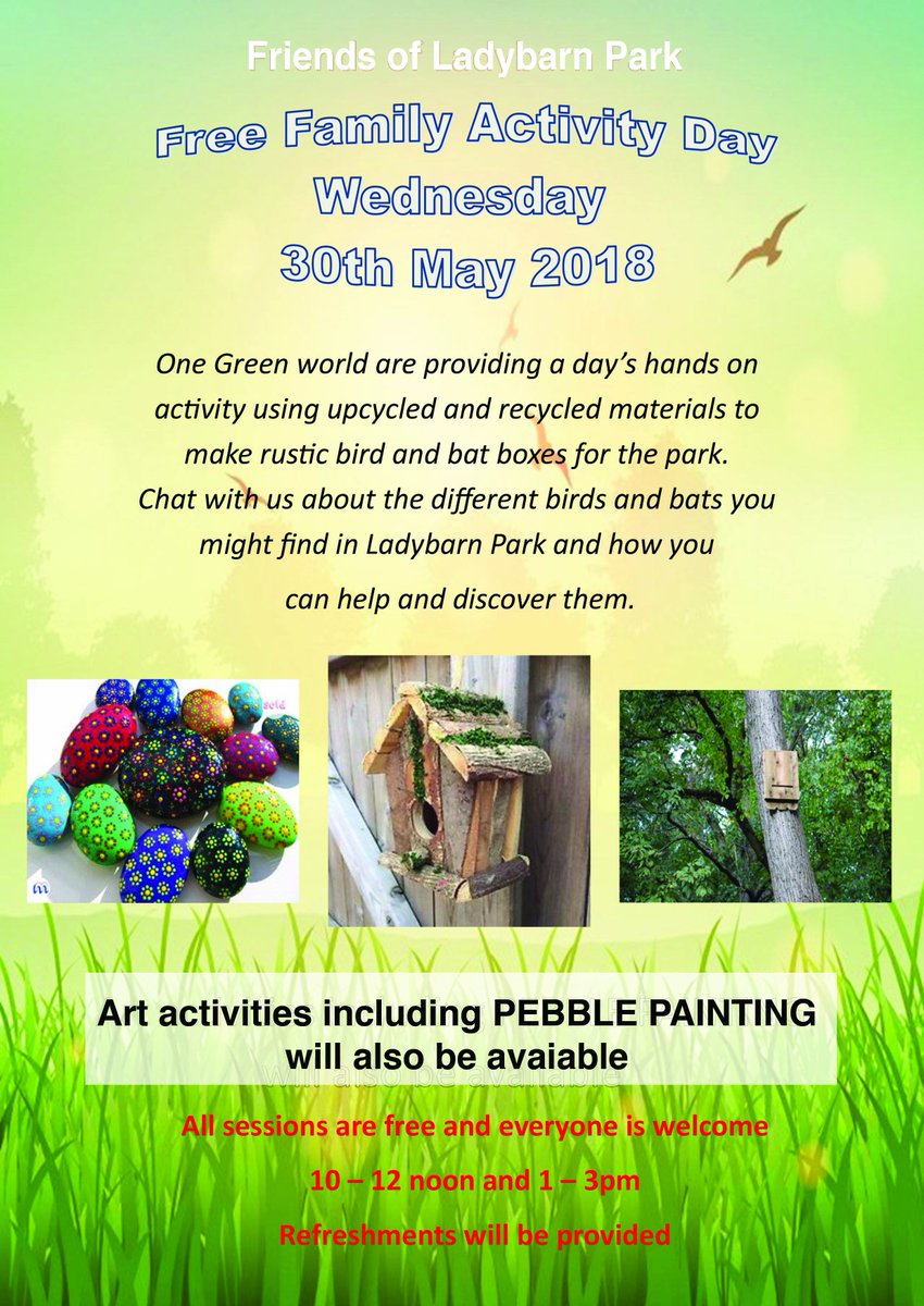 Join us in Ladybarn Park on Wednesday 30th May to help make creature homes. Really looking forward to a fun day. 
#workingwithyounotforyou