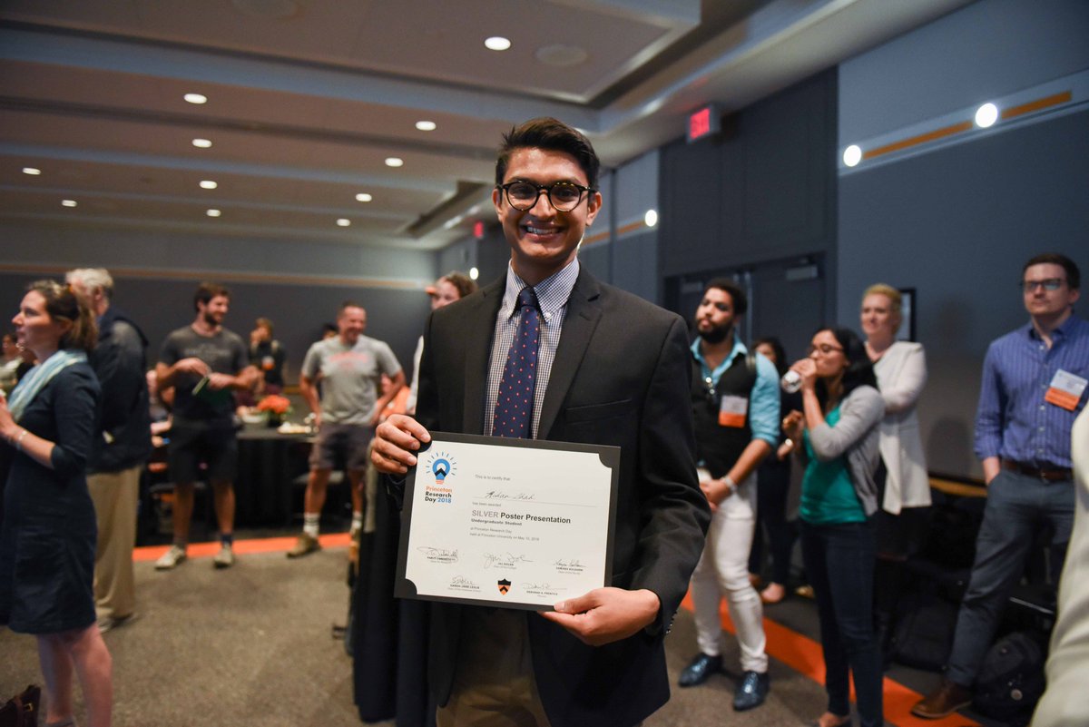 PrincetonChem's tweet photo. Check out these pictures of Chemistry researchers at #PRD18 by Egan Jimenez, Woodrow Wilson School! Congratulations to Chemistry Award winners Ben Xinzi Zhang & Dr. Kyra Schwarz for their Gold Award for their 10 minute talk & Rohan Shah for his Silver Poster Presentation Award! https://t.co/jEChOjo75C