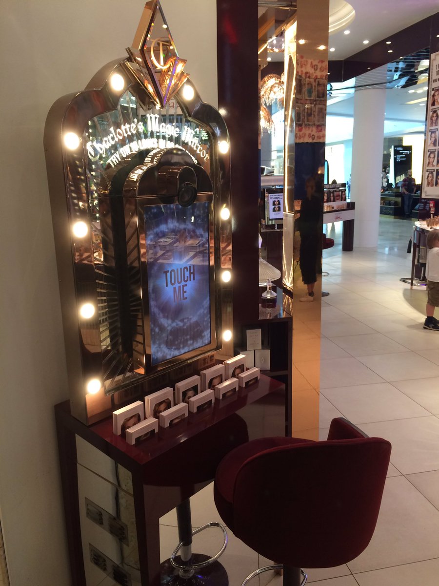 We're in the amazing <a href="/CTilburyMakeup/">Charlotte Tilbury Beauty</a> Westfield London store chatting to <a href="/Channel4News/">Channel 4 News</a> - beautiful fixtures and fittings and also sampling the tech: Charlotte's Magic Mirror by <a href="/Holition/">Holition</a>