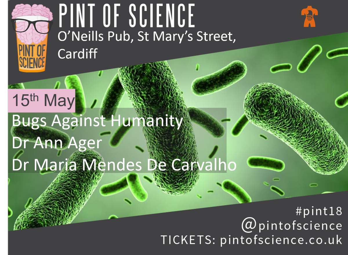 CUSystemsImmu's tweet photo. Tomorrow night:
"Bugs against Humanity" @pintofscience #pint18 at O'Neills Pub, with Dr Ann Ager @annager and Dr Maria Mendes de Carvalho @Mariastar23.
https://t.co/rx2K3BSANb
#CardiffResearch #SystemsImmunity #scicomm https://t.co/dKaN2ZL6c8