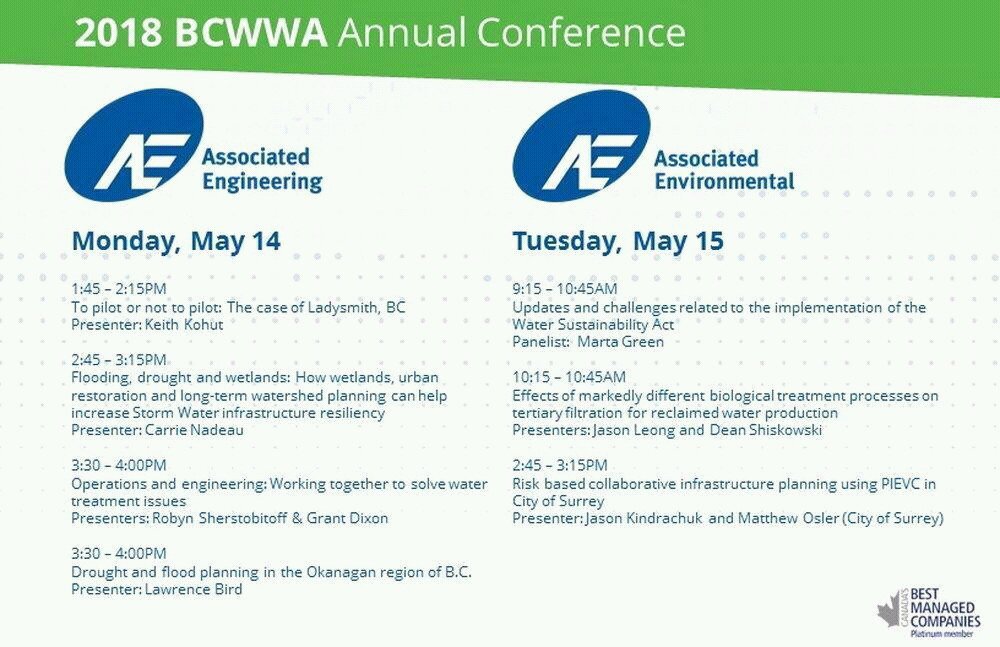 atap_ca's tweet photo. Manager Grant Dixon presenting alongside @associatedeng staff to show the benefits of #operations and #engineering working together at the @BCWWA conference in Penticton, BC #BCWWA2018 https://t.co/NEHADfcN9N
