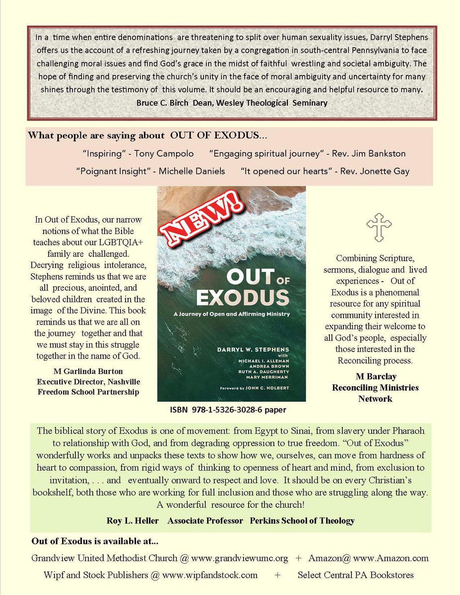 merriman_mary's tweet photo. We're announcing our new book and taking Advance orders. We should have copies in the next month. Order info is at the bottom of the page. If you're in Lancaster Pa, we'll have books at Grandview UMC - the church community written about in Out of Exodus. https://t.co/9xteIRVQY8