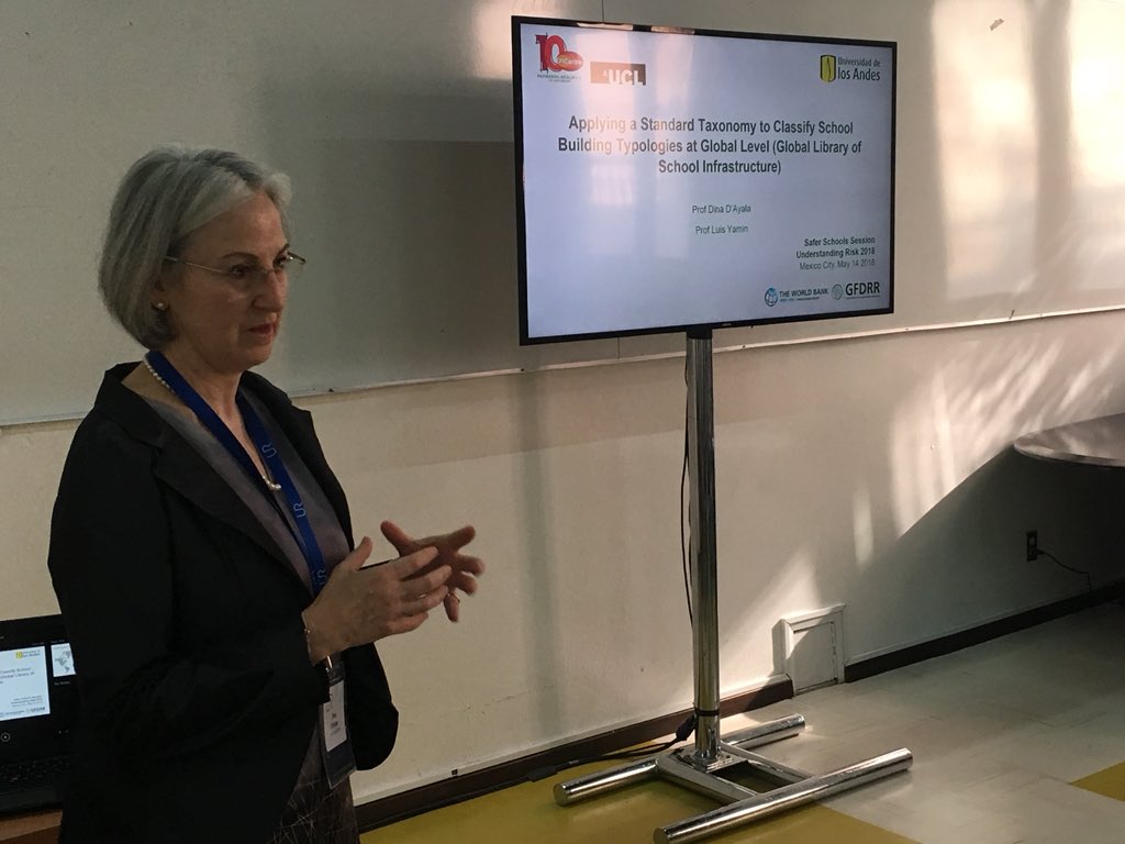 babsmgarcia's tweet photo. Prof. Dina D’Ayala @EPICentreUCL & Prof. Luis Yamin @Uniandes present #GLoSI: studying #school #infrastructure #seismic #vulnerability to improve #resilience & #SaferSchools: https://t.co/sSVjuZlkMq #UR2018 https://t.co/JAqActW2Wp