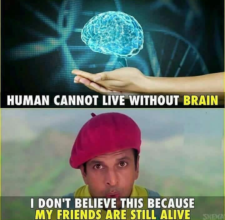FOENetwork's tweet photo. Tag your friend who is living without brain. 😂😂
#bff #friend #lostmind #FryDay https://t.co/HpGmZPsaeO