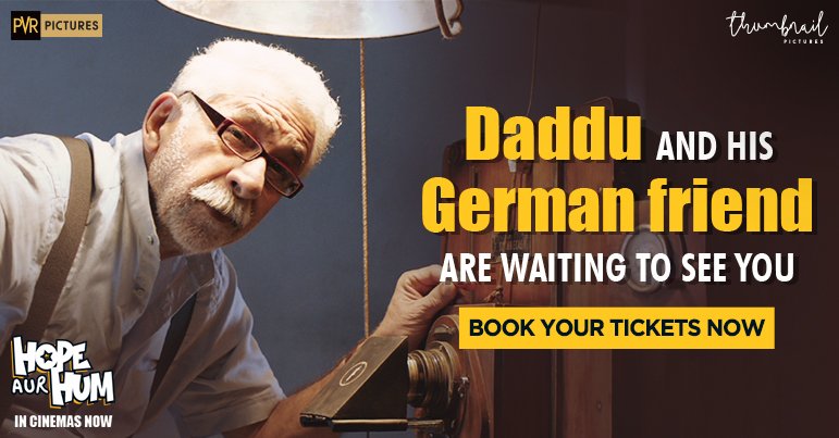 HopeAurHum's tweet photo. Mere daddu kabhi apne iss friend ka saath nahi choodte, best friend jo hai donno! Aapne movie dekha ya nahi?

Book your tickets here- https://t.co/aiSoNTdtYa

#ThumbnailPictures @PicturesPVR @samira_yay @aamisudip @sonalikulkarni @nouwwwin @dop007 @TSeries https://t.co/uvun13GCkK