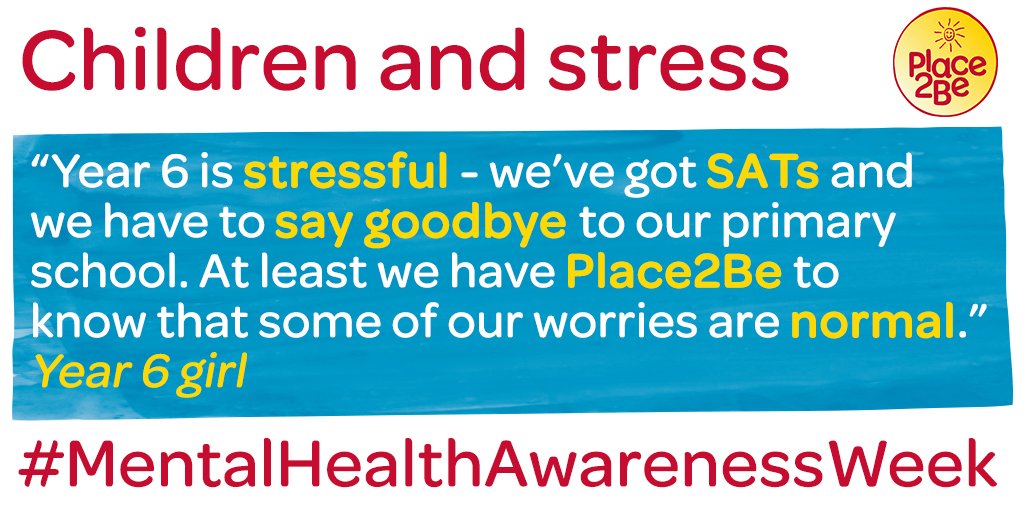 Place2Be (@place2be) on Twitter photo #MentalHealthAwarenessWeek begins today & one year 6 girl has some thoughtful things to say about this year’s theme: #Stress. 🤔 Thank you to the players of the <a href="/PostcodeLottery/">Postcode Lottery</a>, whose support allows us to reach children like her & give them tools to cope with life’s challenges #MentalHealthAwarenessWeek begins today & one year 6 girl has some thoughtful things to say about this year’s theme: #Stress. 🤔 Thank you to the players of the <a href="/PostcodeLottery/">Postcode Lottery</a>, whose support allows us to reach children like her & give them tools to cope with life’s challenges